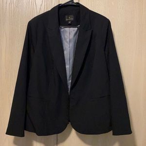 Women’s Black Blazer, Blue Details, 2X